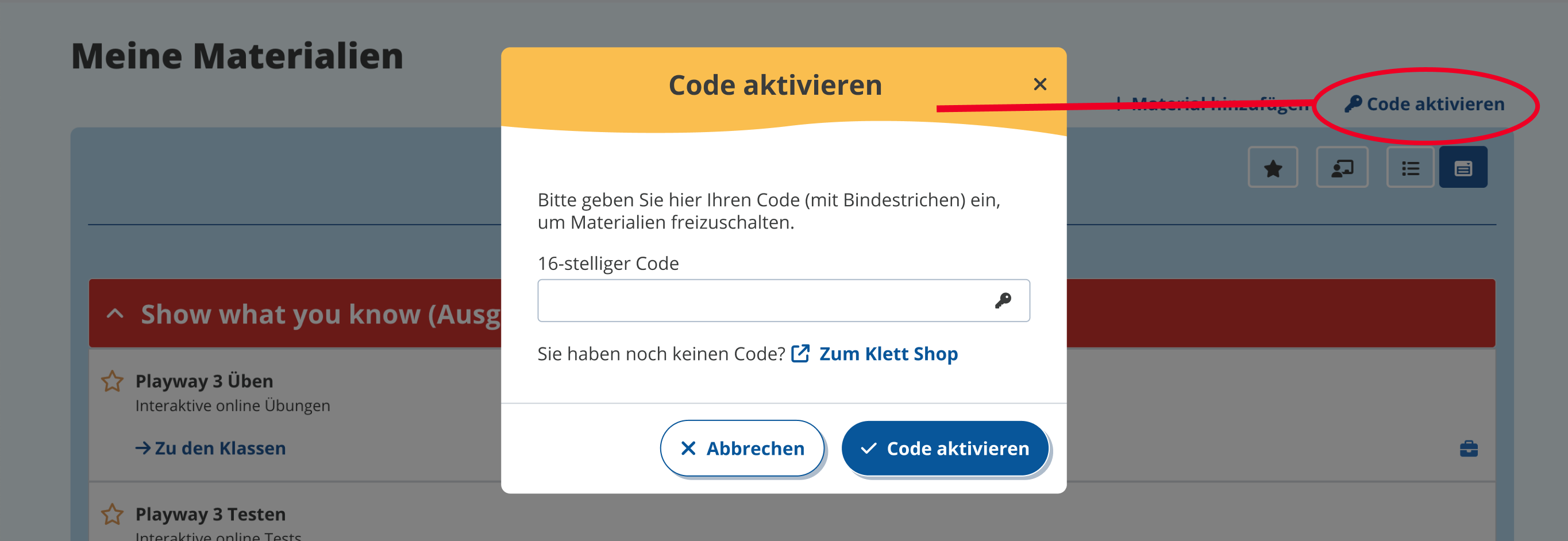 Code aktivieren