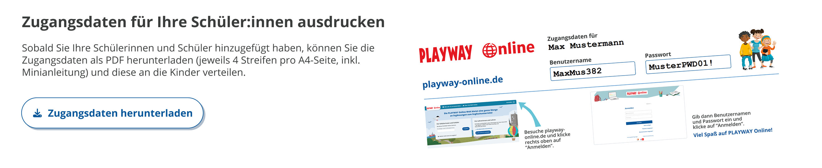Zugangsdaten ausdrucken